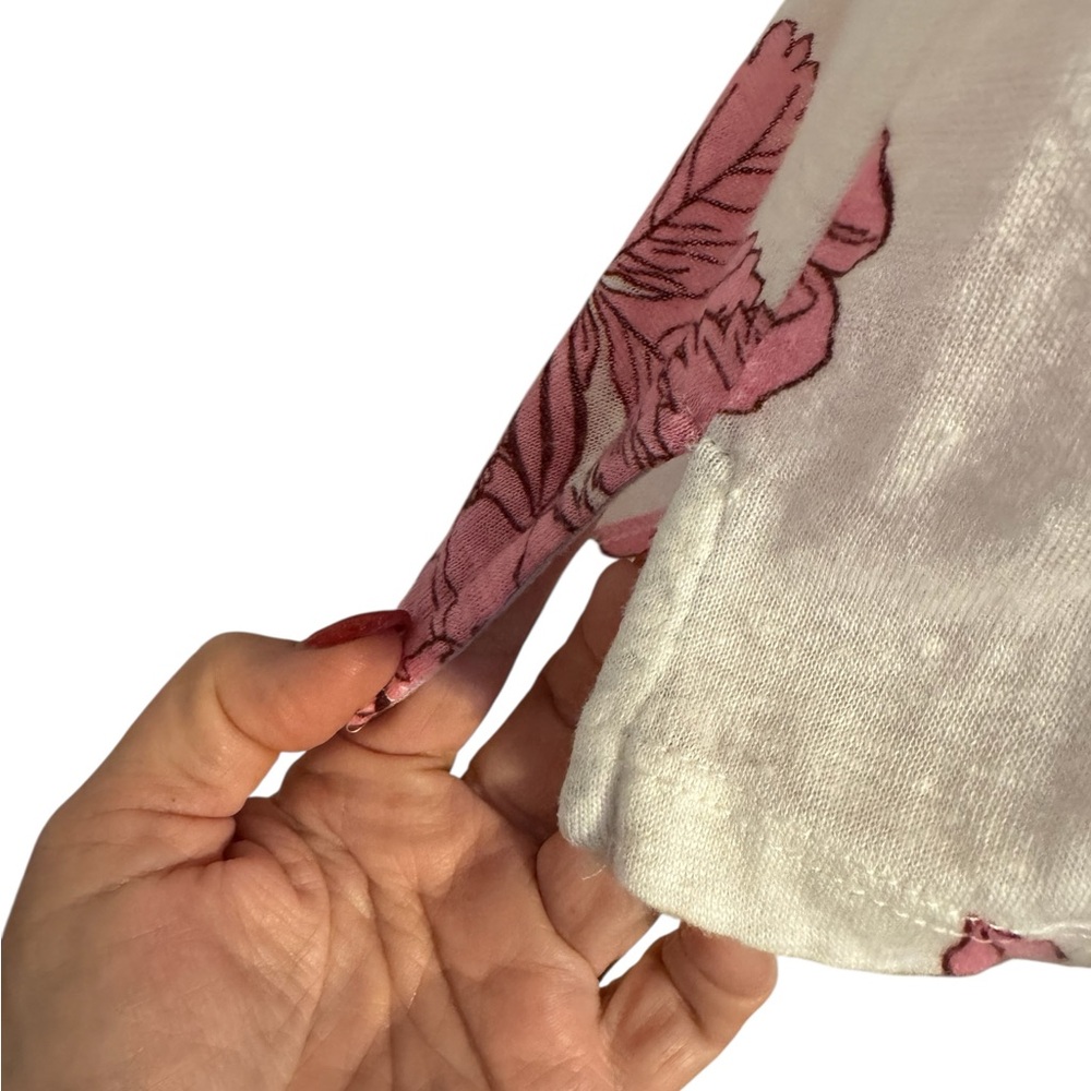 GORGEOUS     Floral Cap Sleeve Linen Top   LARGE         #2 - Picture 4 of 8